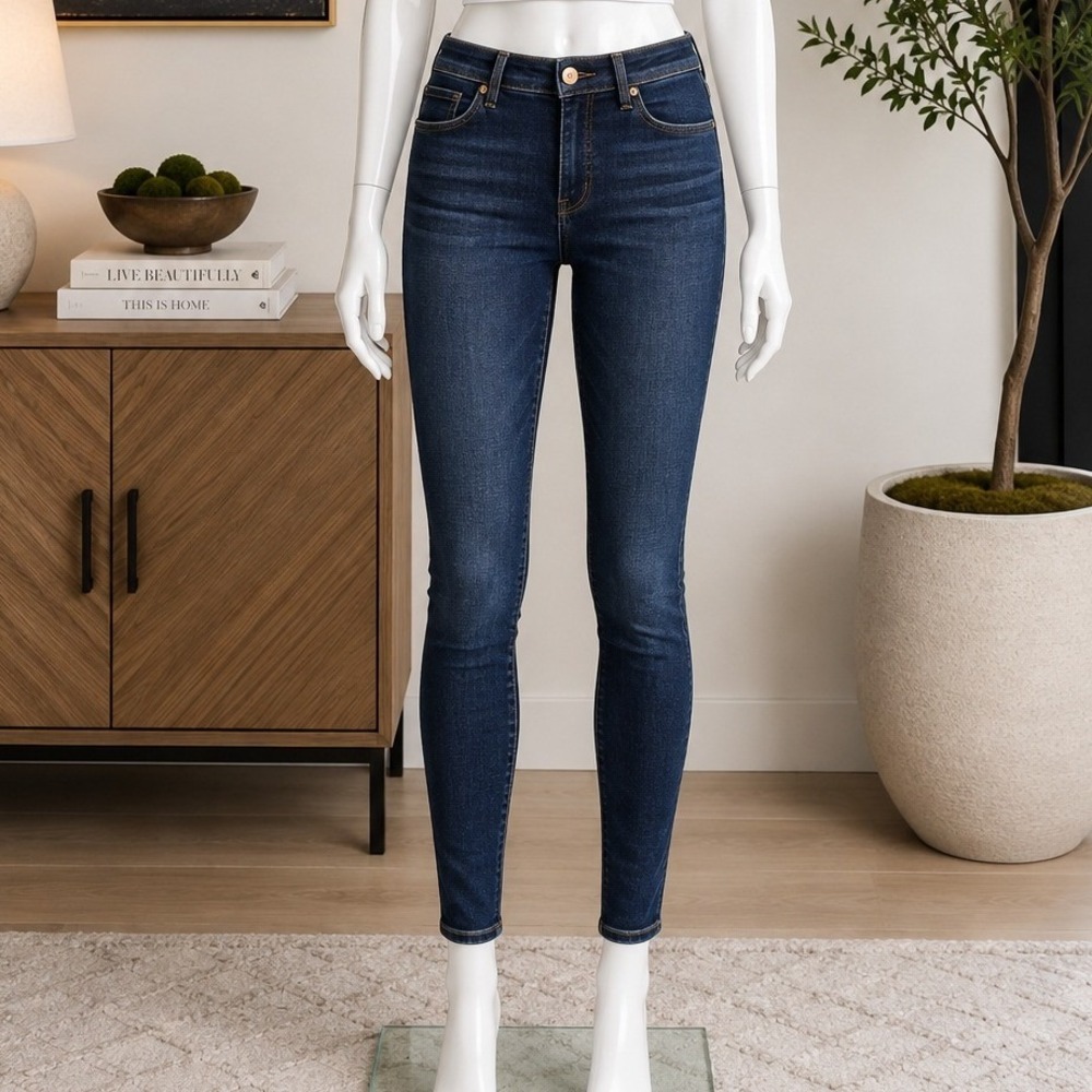 American Eagle Womens Skinny Jeans Dark Wash Stretch Denim 6 Short